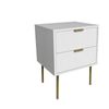 2-Drawer Bedside Table White