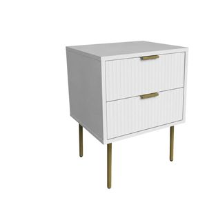 2-Drawer Bedside Table White