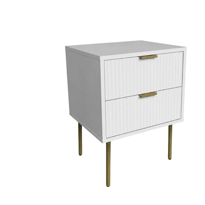2-Drawer Bedside Table White