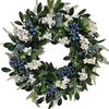 Lifebay Christmas Wreath Door Hanging Blue White