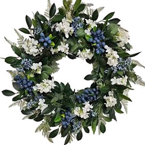 Lifebay Christmas Wreath Door Hanging Blue White