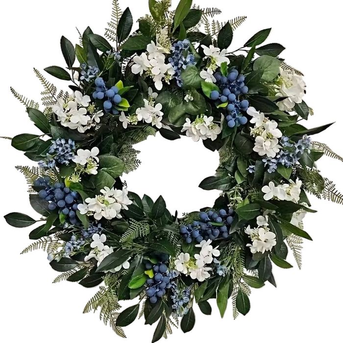 Lifebay Christmas Wreath Door Hanging Blue White