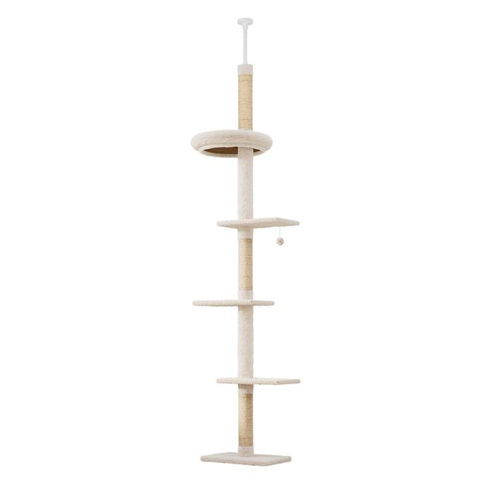 PaWz 275cm Adjustable Height Cat Scratching Tree - Beige