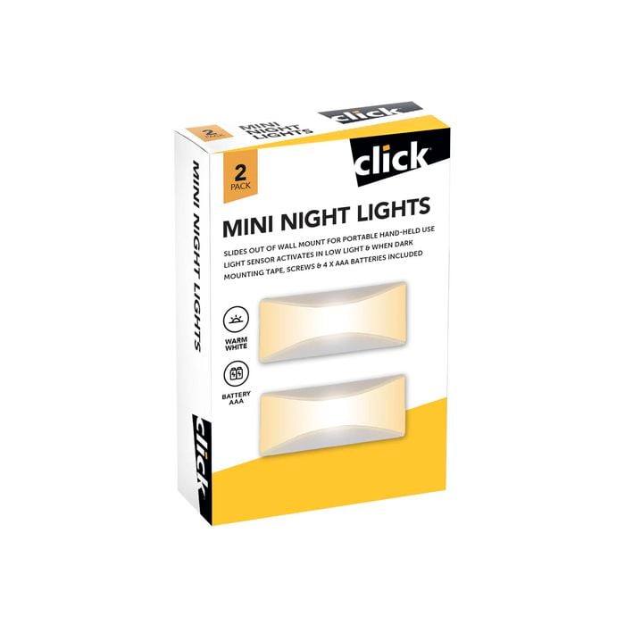 Click Battery Operated Mini Night Lights 2 Pack