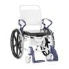 Self-Propelled Shower Commode Wheelchair - Hospital Grade, Red, 130kg Capacity - Blue