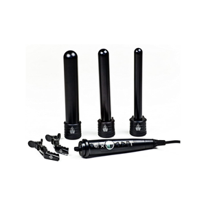 X3 Professional Hair Curling Wand Ceramic Curler Roller - Black