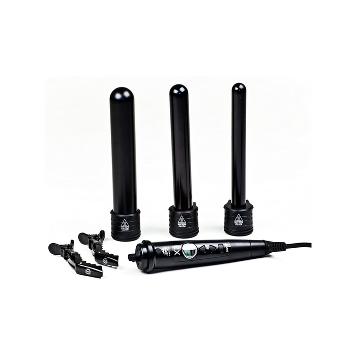 X3 Professional Hair Curling Wand Ceramic Curler Roller - Black
