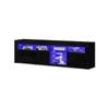 Artiss TV Cabinet 180cm Entertainment Unit RGB LED Gloss 3 Doors Black