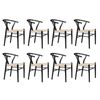 Levede 8pcs Replica Hans Wegner Dining Chairs - Black