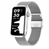 Smart Watch Fitness Tracker Heart Rate Blood Oxygen IP68 Waterproof for Android & iPhone Mesh Silver