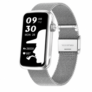 Smart Watch Fitness Tracker Heart Rate Blood Oxygen IP68 Waterproof for Android & iPhone Mesh Silver