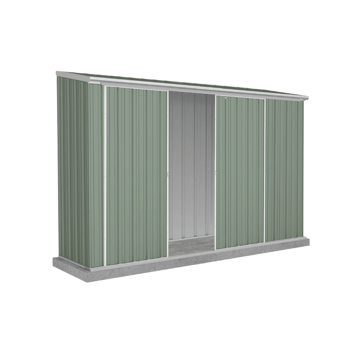 Absco Sheds 3.0 x 0.78 x 1.95m Pale Eucalypt Ezislider Double Sliding Door Garden Shed