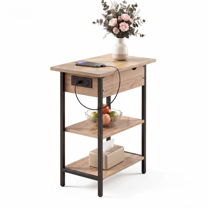 Artiss Coffee Table End Table Charging Station Flip-top Storage