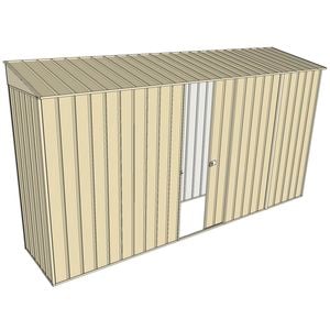 Build-a-Shed 0.8 x 3.7 x 2m Skillion Single Sliding Side Door Shed - Cream