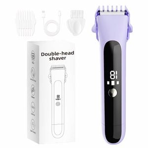 Catzon Women Bikini Trimmer Dual-head Electric Shaver For Legs Face Arms Underarms-purple