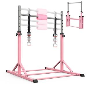 Advwin Gymnastics Bar For Kids, Foldable Horizontal Bar With 10-level Adjustable Height, Gymnastics Training Kip Bar, Ages 3-15