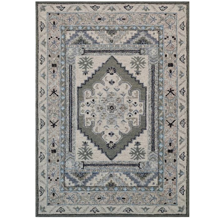 Handmade Lyon Wool Rug-6312-Silver Cream-160x230cm
