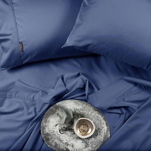 Sheraton Luxury Maison Bamboo/Cotton Sheet Set Double Deep Blue