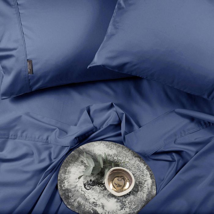 Sheraton Luxury Maison Bamboo/Cotton Sheet Set Double Deep Blue