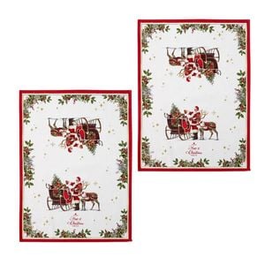 Ashdene Magic of Christmas by Richard Macneil Set of 2 Cotton Kitchen Towels 50 x 70cm