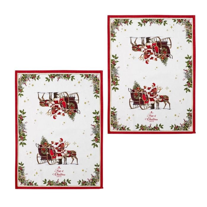 Ashdene Magic of Christmas by Richard Macneil Set of 2 Cotton Kitchen Towels 50 x 70cm