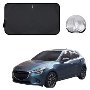 Front Windscreen Sun Shade for Mazda 2 2014 - Current DL, DJ - Standard 150 x 85 cm - Black