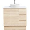 CIBO 900mm Coast Veneer Nordic Full Height Bathroom Vanity With Fluted White Gloss Basin