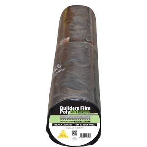 CAgroup 4m x 40m x 200Um Black High Impact Polypro Builders Film