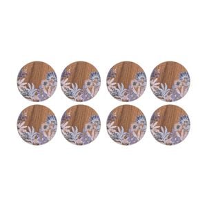 2x 4pc Ladelle Mossman Acacia Wood Coaster Serveware Set Floral