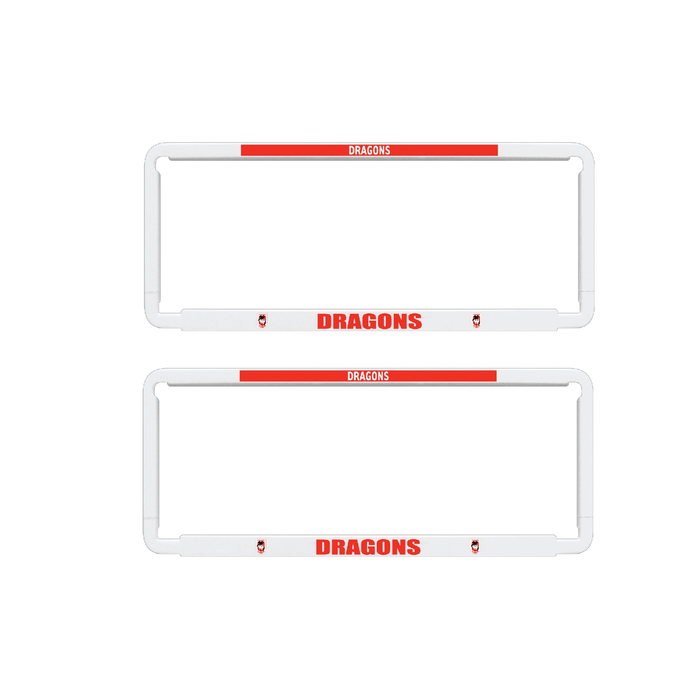 2x OFFICIAL NRL St George Dragons Car Number Plate Frame Cover Surround