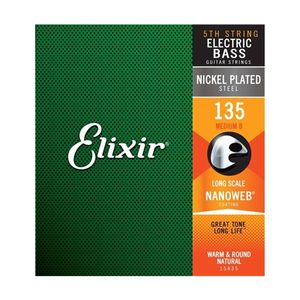 Elixir #15435 Bass Guitar Musical Instrument Nano Coating 0.135 Single String