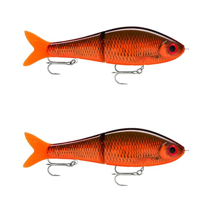 2x Rapala Super Shadow Rap Glide 11cm Jointed Swimbait Lures - Lava Roach