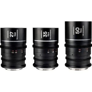 Laowa Nanomorph S35 Prime 3 Lens Bundle - 27mm, 35mm, 50mm - Canon Rf Mount - Silver