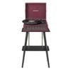 Crosley Voyager Bluetooth Portable Turntable + Entertainment Stand Bundle  - Burgundy