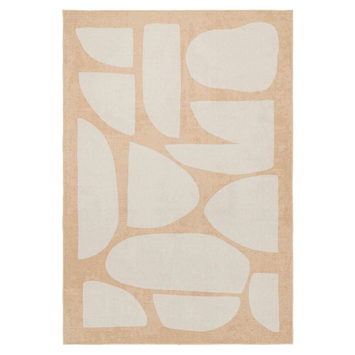 Loopsie-220cm X 150cm-tribeca Beige Printed Washable Rug
