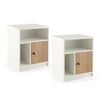 Costway Modern Bedside Table Set Of 2 Nightstand End Bedroom Living Room Natural