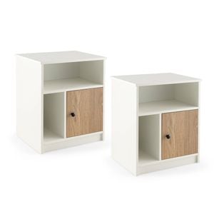 Costway Modern Bedside Table Set Of 2 Nightstand End Bedroom Living Room Natural