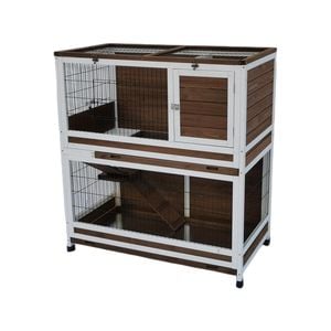 Yes4pets 118 Cm Xl Double Storey Rabbit Hutch Guinea Pig Cat Cage , Ferret Cage Cat W Pull Out Tray