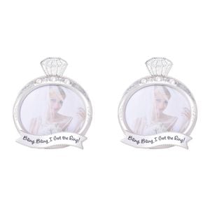2PK Gibson Gifts Bling Ring Picture Frame Photo Holder 4x4"