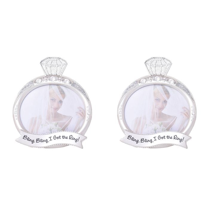 2PK Gibson Gifts Bling Ring Picture Frame Photo Holder 4x4"