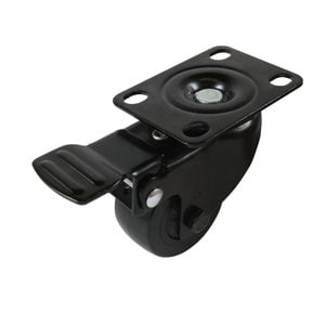 Easyroll 50mm Black PVC Swivel Castor With Brake