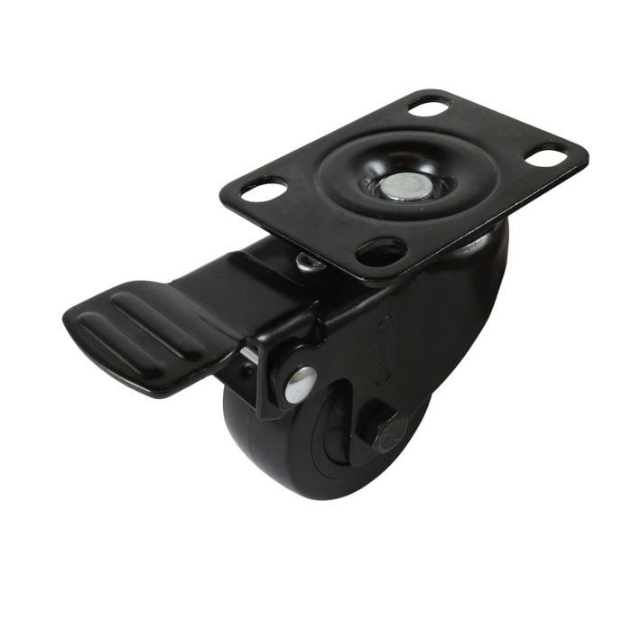 Easyroll 50mm Black PVC Swivel Castor With Brake
