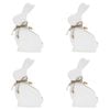 2PK LVD Large Wooden Easter Rabbit Squat Home Decor 19.5x12.5cm White-Washed