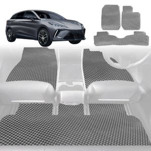 6D Diamond Car Floor Mats for MG 4 EV 2022-Current-Full Set-Grey-Outback GT