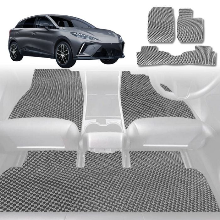 6D Diamond Car Floor Mats for MG 4 EV 2022-Current-Full Set-Grey-Outback GT