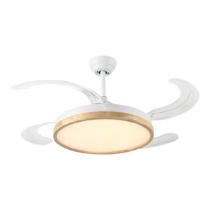 Windora Brielle 42" Wood Accent Ceiling Light with DC Ceiling Fan & 3CCT LED Remote Control
