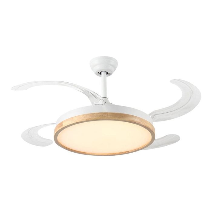 Windora Brielle 42" Wood Accent Ceiling Light with DC Ceiling Fan & 3CCT LED Remote Control