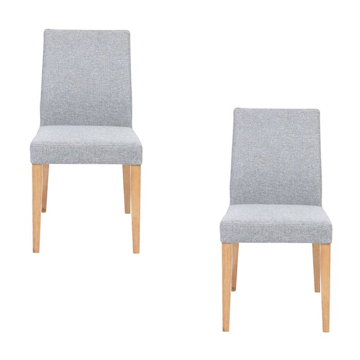 Forma 2pc Set Dining Chair Fabric Seat Light Grey