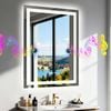 OAKORY 50x70cm Rectangular LED Bathroom Mirror with Bluetooth Speaker Dimmable Light Anti-Fog Touch Control