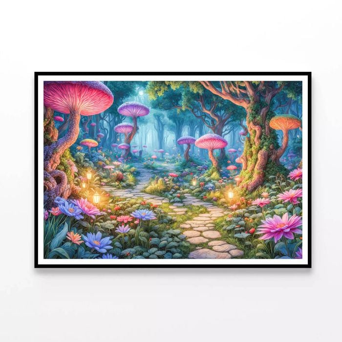 Garden with Plants & Rocks  Print 100% Australian Made 120x90cm  (Poster)